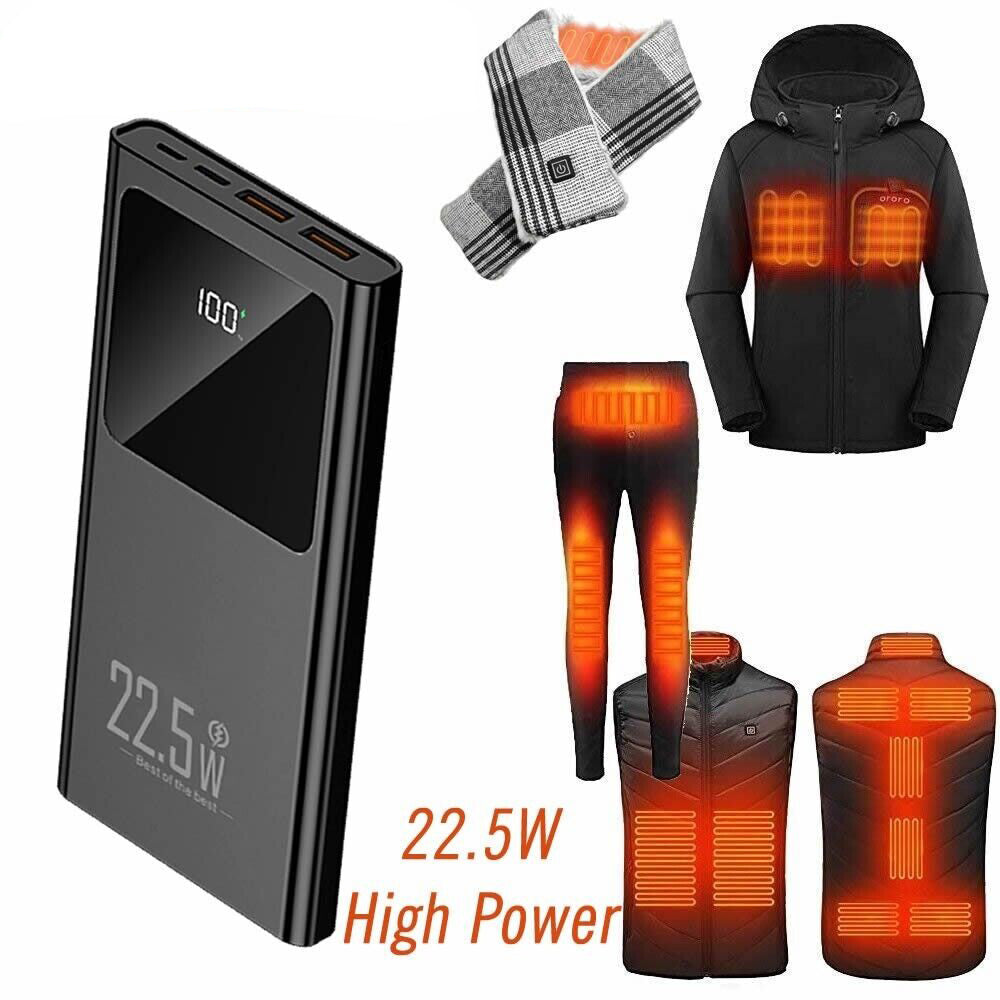 Warmfront power bank with LCD battery display