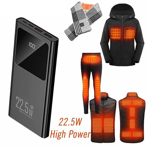 Warmfront power bank with LCD battery display